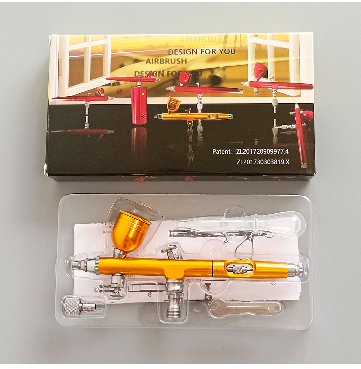 Dual Action Spray Gun Kit, AR-180 Model, 0.3mm, 0.5mm, 7CC, Spray Cup with Spray Gun Connector, Tattoo Model Repair Tool