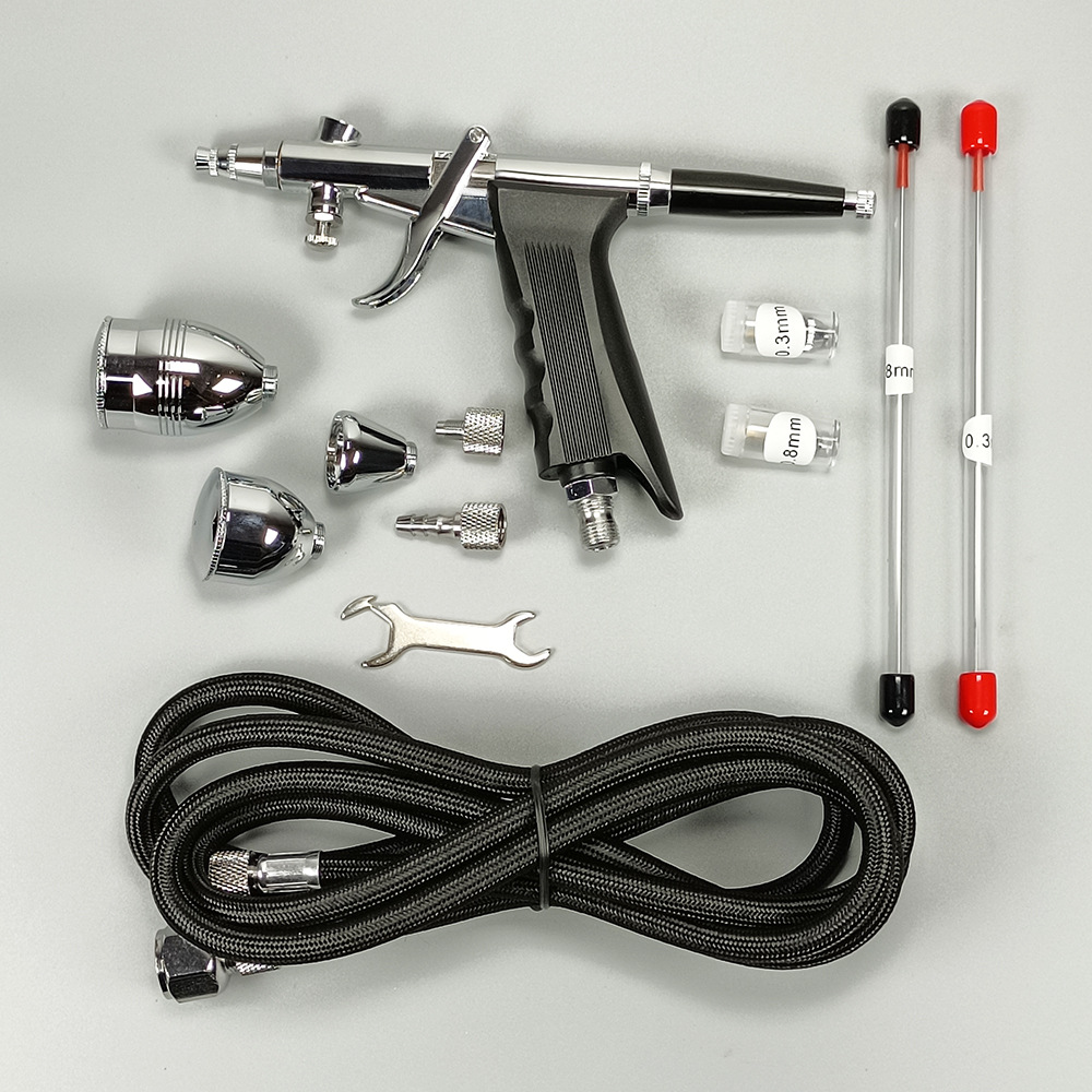 Professional Automotive Two-stroke Airbrush Kit 0,3/0,5/0, 8mm Nozzle Accessories Airbrush Model Nail Polish  Spray Gun