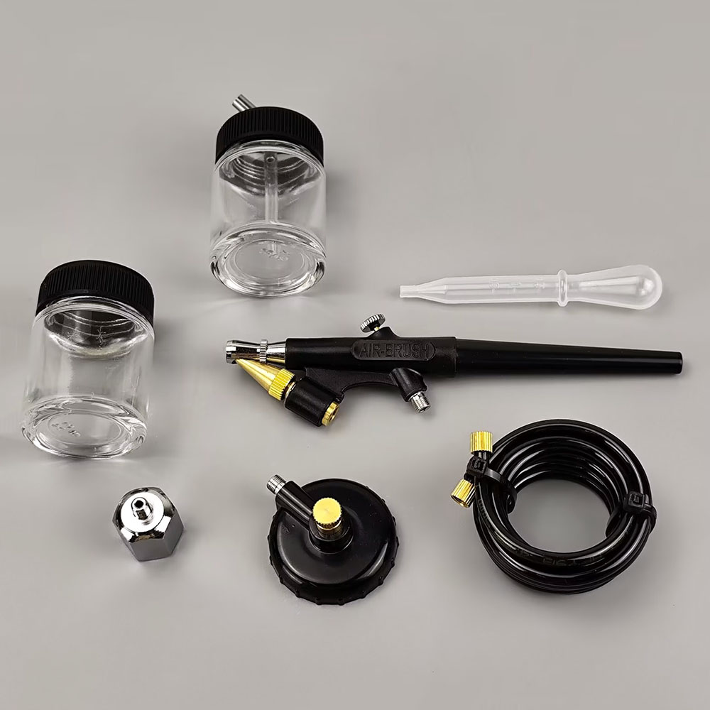 Handheld Single Action Air Brush Kit Mini Airbrush Kit Tool Siphon Feed 0.8mm Paint for DIY Cake Makeup
