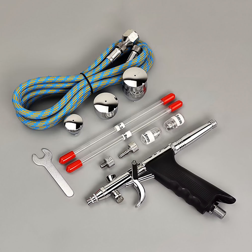 Professional Automotive Two-stroke Airbrush Kit 0.3 0.5 0.8mm Nozzle Accessories Airbrush Model Nail Polish