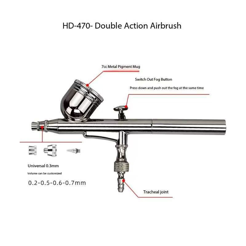 Gravity Power Double Action Airbrush Kit, Trigger Airbrush Art, Craft Model, Painting, Spraying, Hobby, 0.3MM, 7CC, air Brush