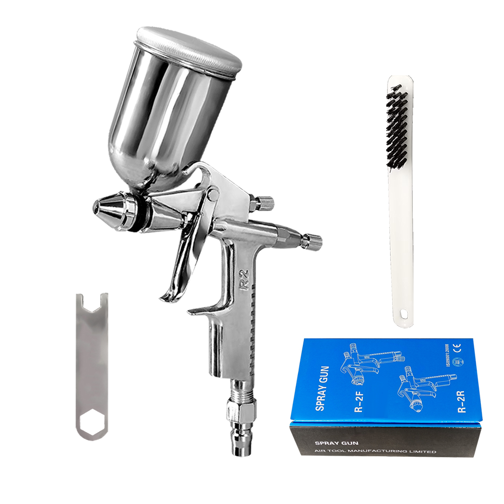 Mini R2 paint spray gun for car, furniture and woodworking with 150ml pot 0.3 0.5 0.8 1.0 optional
