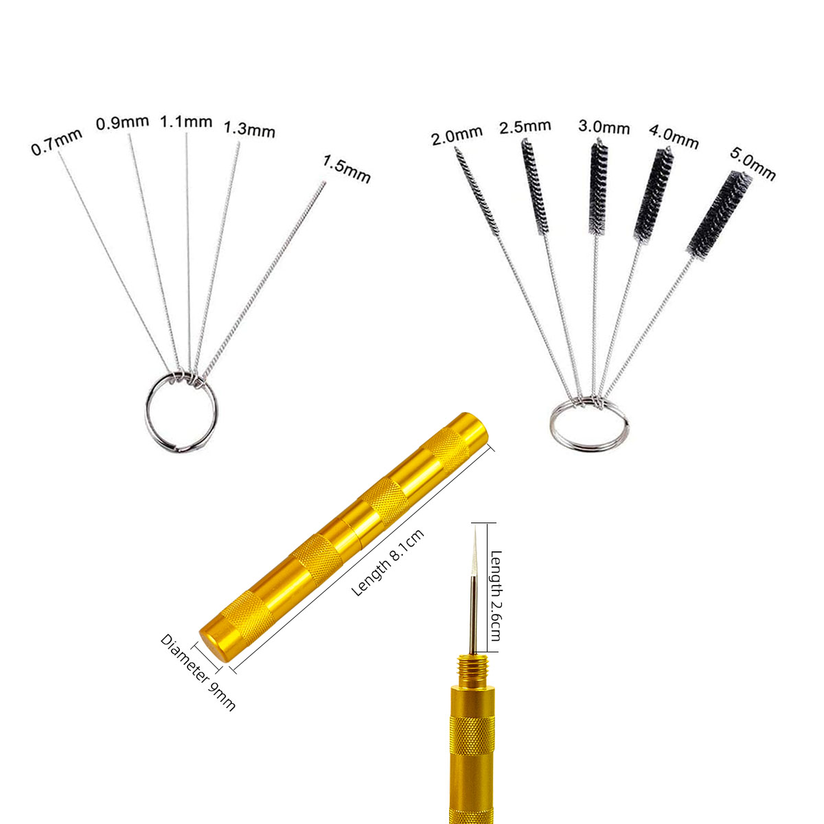 3-piece Spray Gun Cleaning Kit Spray Tool Airbrush Needle Nozzle Repair