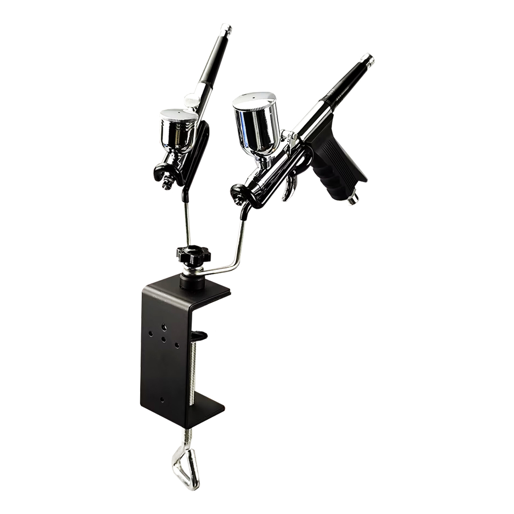 Airbrush Holder for Storage the Clamping Spray Gun Holder Can Hold up to 2 Spray Guns black(图2) Airbrush Holder for Storage the Clamping Spray Gun Holder Can Hold up to 2 Spray Guns black