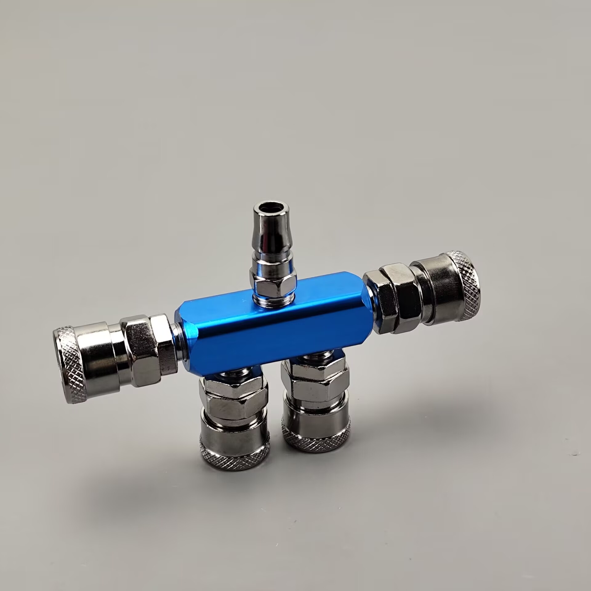 AL-Series 2-Station Pneumatic Manifold Kit: 1xPM20 Male + 4xSM20 Female Fittings (Aluminum Air Distribution Block)(pic15)