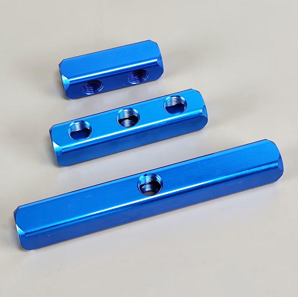 AL-Series 2-Station Pneumatic Manifold Kit: 1xPM20 Male + 4xSM20 Female Fittings (Aluminum Air Distribution Block)(pic16)
